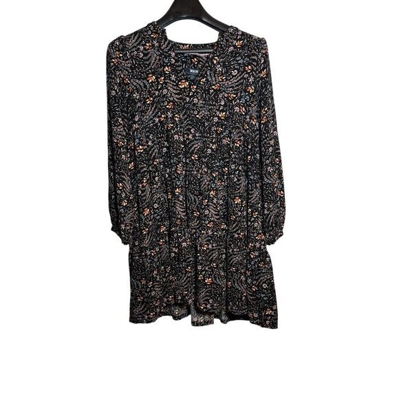 Maeve by anthropogie Floral Tunic Dress Womens Size Medium Lightweight V-Neck 3/ - Picture 3 of 10